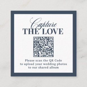 Carte D'accompagnement Code QR Bleu Marine Classique de Mariage Capturer