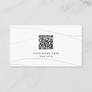 Carte D'accompagnement Code Qr Budget Moderne Vagues Abstraites