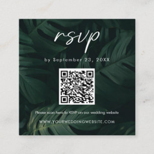 Carte D'accompagnement Code QR de balayage tropical RSVP Destination Wedd