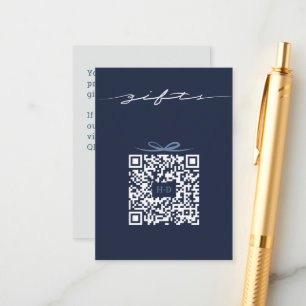 Carte D'accompagnement Code QR de boîte-cadeau et ruban   Liste de mariag