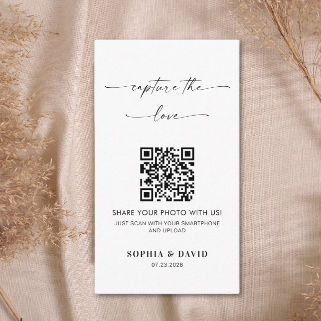 Carte D'accompagnement Code QR de calligraphie de mariage capturer l'amou (Créateur téléchargé)