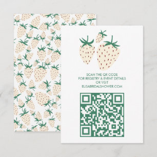 Carte D'accompagnement Code QR de la FÊTE DES MARIÉES de fraise blanche