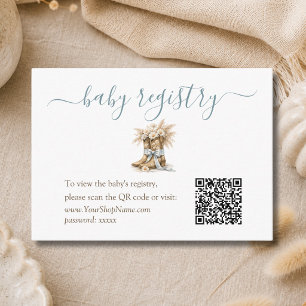 Carte D'accompagnement Code QR de la liste de naissance de Little Cowboy