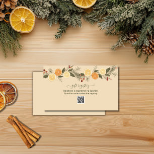 Carte D'accompagnement Code QR de liste de cadeaux Baby Shower Citrus séc