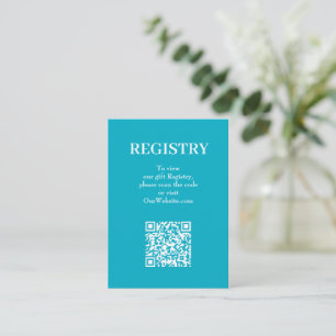 Carte D'accompagnement Code QR de liste de mariage turquoise chic