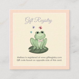Carte D'accompagnement Code QR de Liste de Naissance de Bébé Fille Rose F