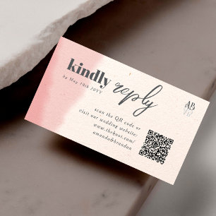 Carte D'accompagnement Code QR de mariage Minimal Blush & Bloom Bold Scri