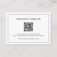 Code QR de monogramme bleu marine simple Mariage é