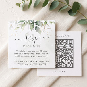 Carte D'accompagnement Code QR de réponse de mariage au site web d'eucaly