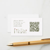 Code QR de réponse pour mariage aux fleurs sauvage