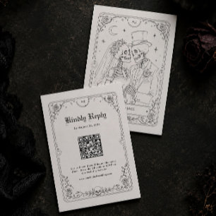 Carte D'accompagnement Code QR de réponse pour un mariage gothique Hallow