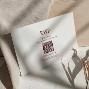 Carte D'accompagnement Code QR de réponse pour un mariage moderne rétro e
