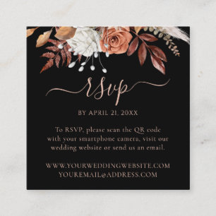 Carte D'accompagnement Code QR de réponse pour un site web de mariage flo