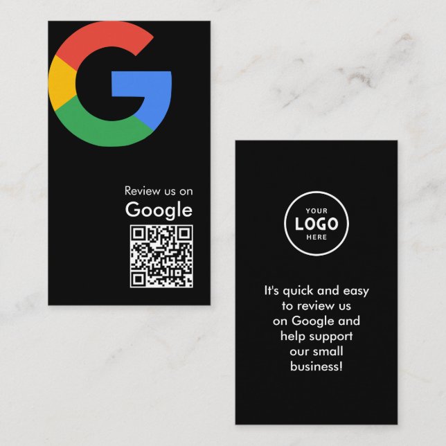 Carte D'accompagnement Code QR de révision Google moderne et tendance (Devant / Derrière)