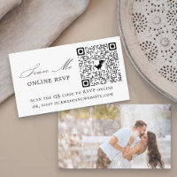 Code QR de RSVP en ligne de mariage blanc avec pho