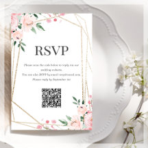 Code QR de RSVP | Floral rose poudré