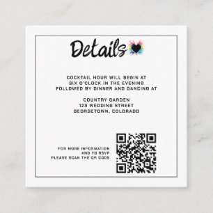 Carte D'accompagnement Code QR de rupture arc-en-ciel