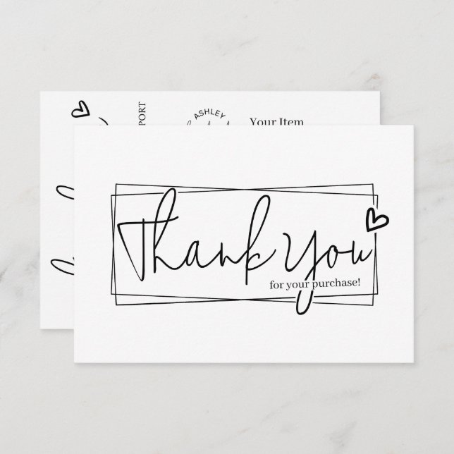 Carte D'accompagnement Code QR de script moderne simple, merci (Devant / Derrière)