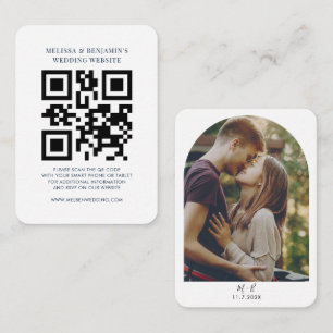 Carte D'accompagnement Code QR de site web de mariage avec photo de RSVP