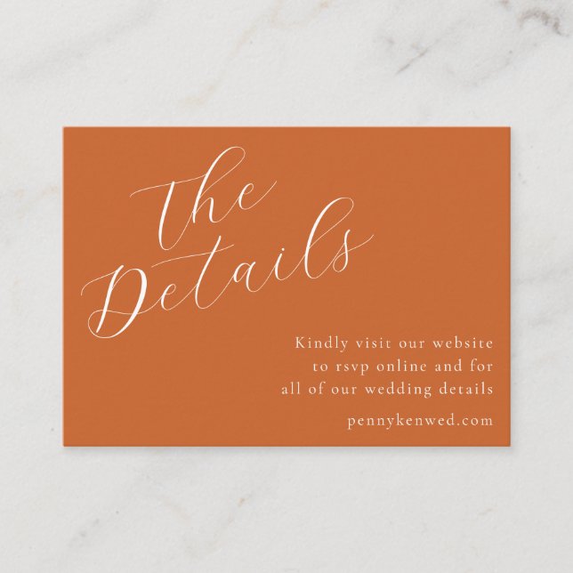 Carte D'accompagnement Code QR de site Web de mariage Elegant Script Terr (Devant)