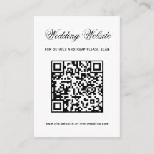 Code QR de site web de mariage noir et blanc Minim