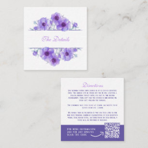 Carte D'accompagnement Code QR des détails de mariage floraux à l'anémone