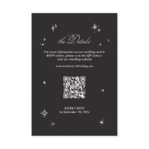 Code QR des détails de mariage noir et sombre