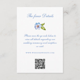 Carte D'accompagnement Code QR des détails du mariage au blason floral bl