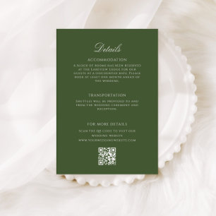 Carte D'accompagnement Code QR des détails du mariage au palmier vintage