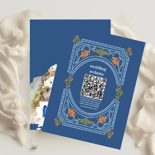 Carte D'accompagnement Code QR Destination Grèce Mariage Santorini