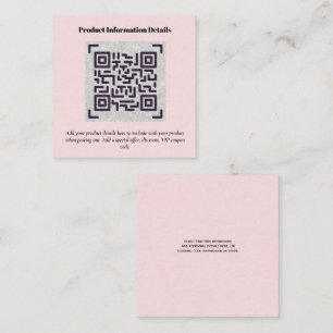 Carte D'accompagnement Code QR Détails de la garantie d'emballage du prod