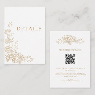 Carte D'accompagnement Code QR Détails de Mariage Fleur de Pâquerette Bot