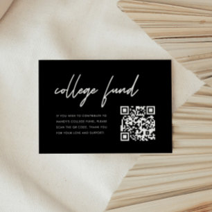 Carte D'accompagnement Code QR du fonds de graduation noir moderne