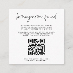 Carte D'accompagnement Code QR du fonds de lune de miel minimaliste moder