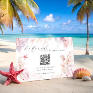 Carte D'accompagnement Code QR du Mariage d'algues sous-marines RSVP
