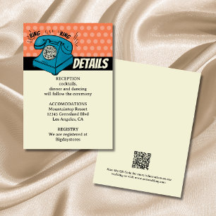 Carte D'accompagnement Code QR du Mariage de la bande dessinée Pop Art de