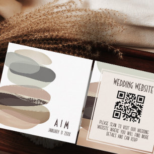 Carte D'accompagnement Code QR du Mariage vert gras et vert d'Edgy