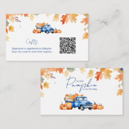 Carte D'accompagnement  Code QR du registre de cadeaux Camion bleu petite