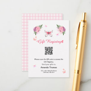 Carte D'accompagnement Code QR du registre de cadeaux de baby shower Litt