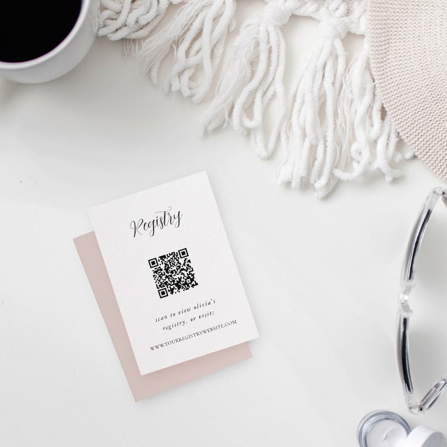 Carte D'accompagnement Code QR du registre de calligraphie élégante (Créateur téléchargé)