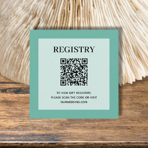 Carte D'accompagnement Code QR du registre de mariage Aqua