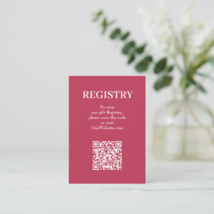 Carte D'accompagnement Code QR du registre de mariage chic magenta