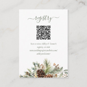 Carte D'accompagnement Code QR du registre de mariage Élégante verdure d'