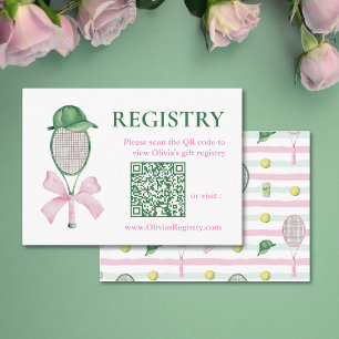 Carte D'accompagnement Code QR du registre de mariage Tennis