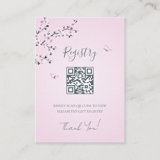 Carte D'accompagnement Code QR du registre des cadeaux | Baby shower de p (Devant)