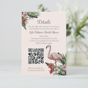 Carte D'accompagnement Code QR du site Web de la soirée de mariage Flamin