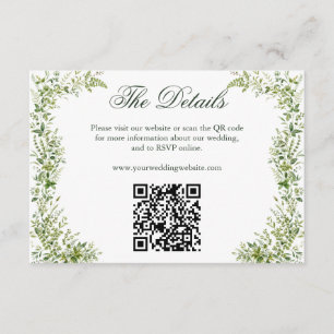 Carte D'accompagnement Code QR du site Web de mariage botanique Elegant G