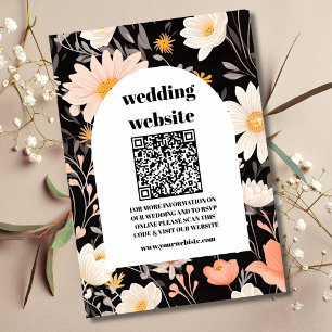 Carte D'accompagnement code qr Elegant Boho Fleur sauvage Mariage