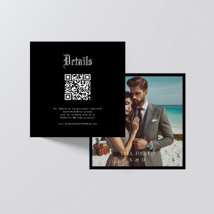 Carte D'accompagnement Code QR élégant Détails du Mariage gothique Photo