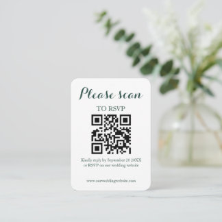 Carte D'accompagnement Code QR élégant moderne et Mariage RSVP